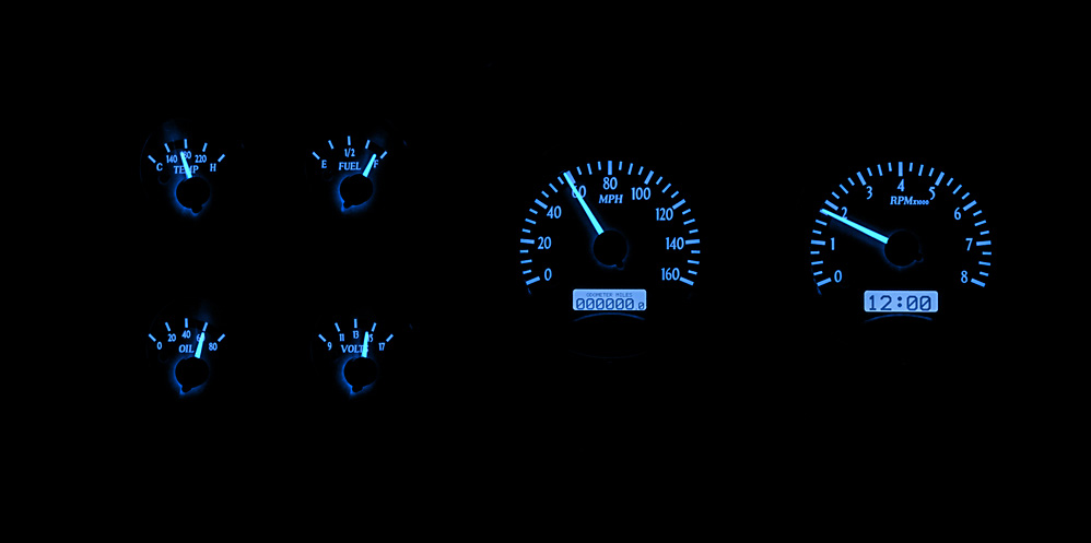 1973-1987 Chevy / GMC Pickup Dakota Digital VHX Instruments - Black Alloy w/ Blue Lighting - Image 2