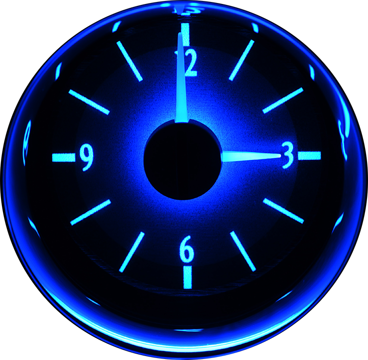 Dakota Digital VLC 2 1/16" Silver Alloy Clock w/ Blue Lighting - Image 2