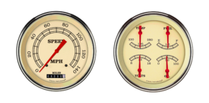 VT52SLF Classic Instruments Vintage 2 Gauge Kit (4 5/8" Speedometer & 4 5/8" Quad)