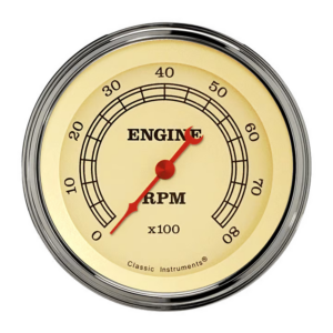 VT80SLF Classic Instruments 3 3/8" Vintage 8,000 RPM Tachometer
