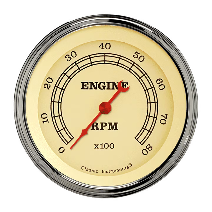 VT80SLF Classic Instruments 3 3/8" Vintage 8,000 RPM Tachometer