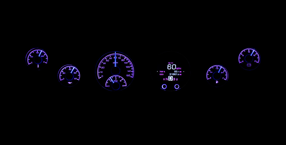 1954-1955 GMC Truck Aluminum Gauge Panel w/ Dakota Digital HDX Silver Alloy Gauges - Image 6