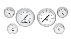 WH01SLF Classic Instruments White Hot 6 Gauge Kit (3 3/8" & 2 1/8")