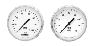 WH52SLF Classic Instruments White Hot 2 Gauge Kit (4 5/8" Speedometer & 4 5/8" Quad)