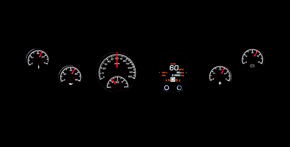 1954-1955 GMC Truck Aluminum Gauge Panel w/ Dakota Digital HDX Silver Alloy Gauges - Image 4