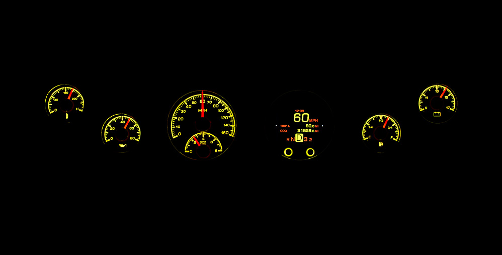 HDX-2060-K Dakota Digital 3 3/8" & 2 1/16" HDX Gauge Kit (black) - Image 4